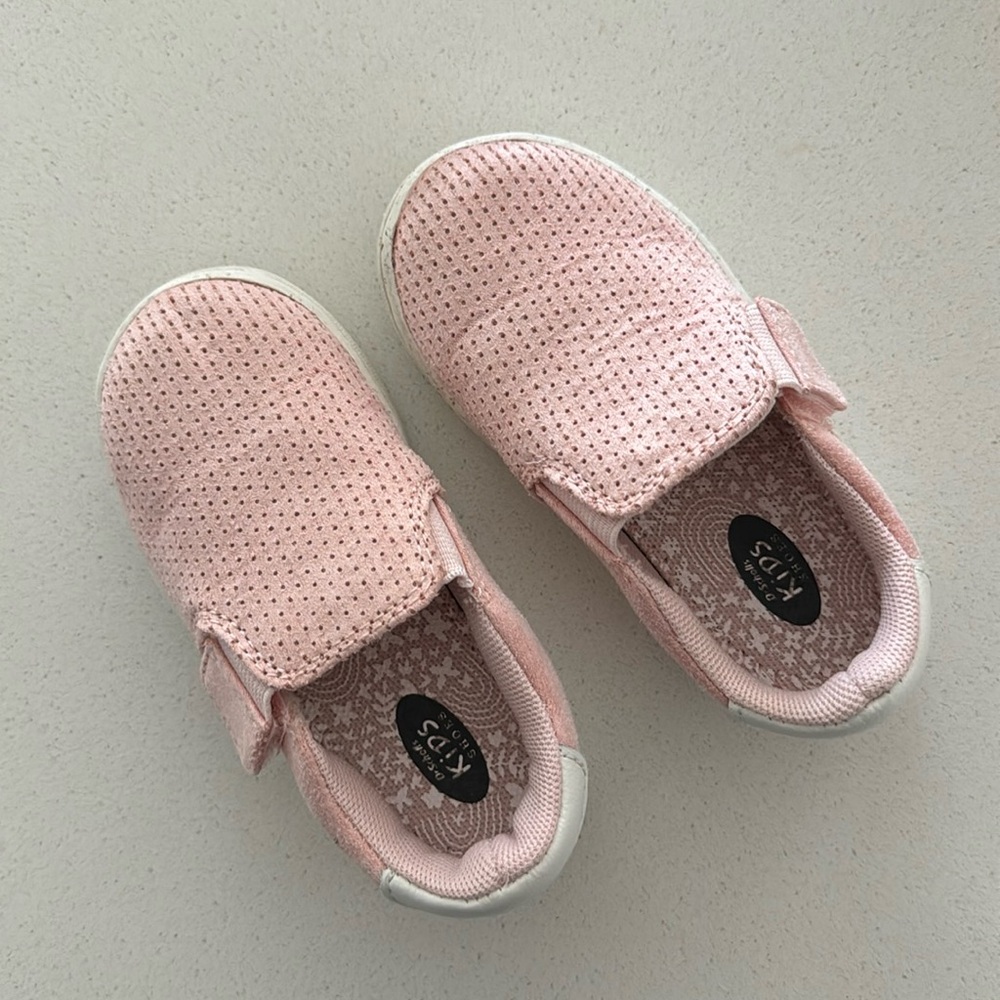 Cute slip on shoes with small velcro strap for tightening